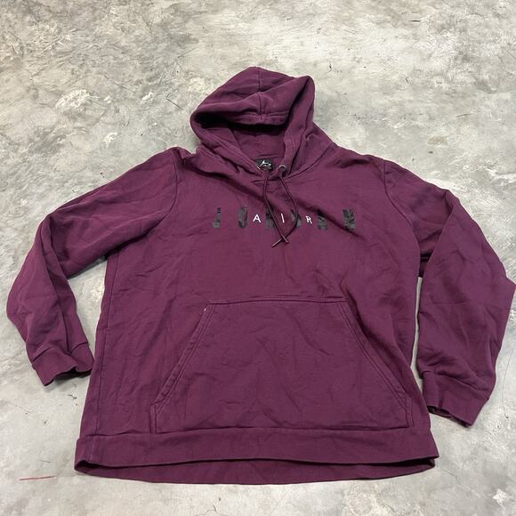MENS AIR JORDAN PULLOVER MAROON HOODED SWEATER PULLOVER MAROON - SIZE XL - Picture 1 of 6